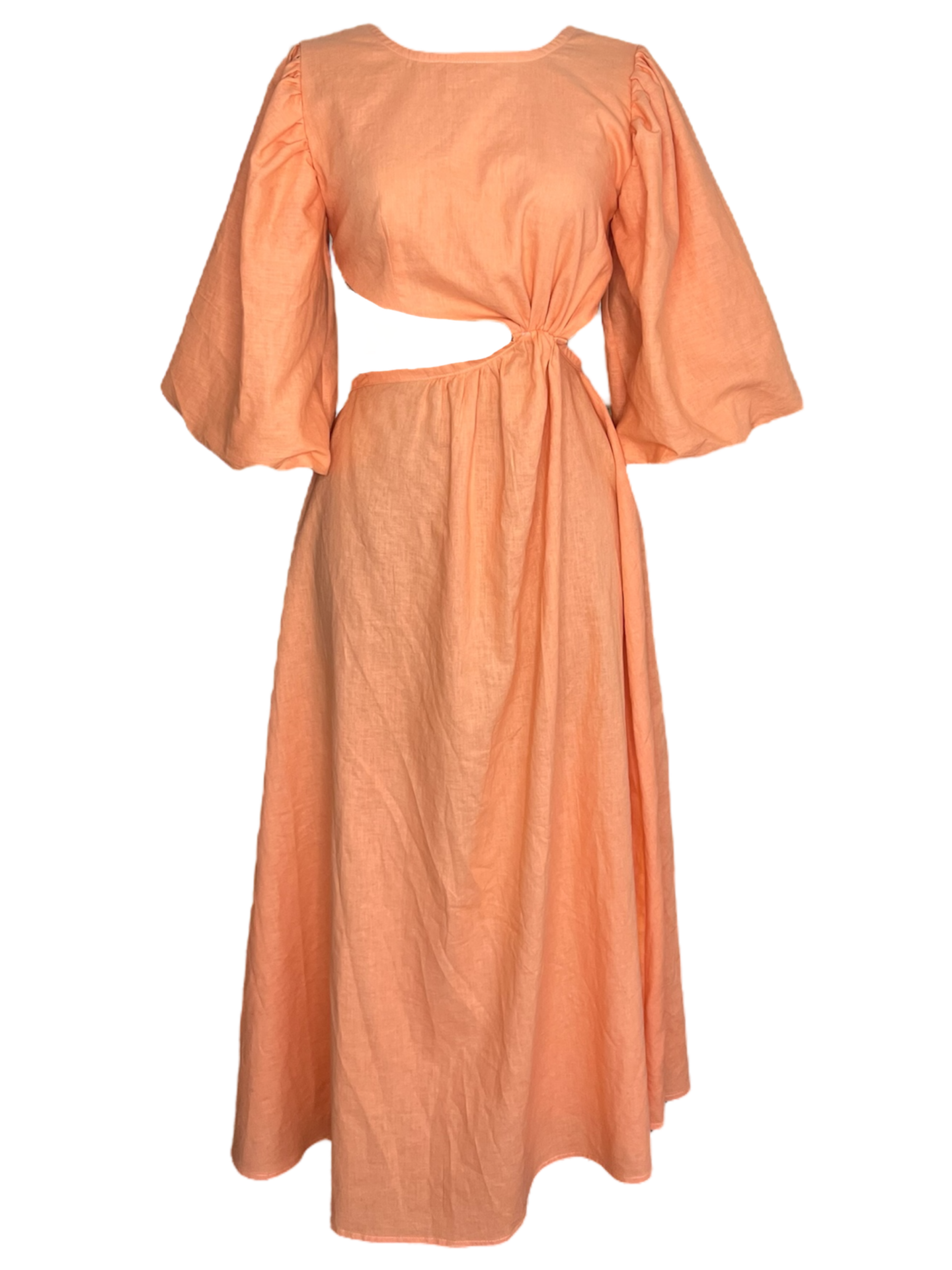 Vestido de Lino con abertura en el abdomen